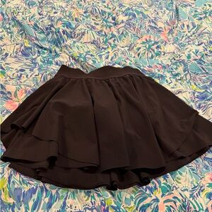 Lululemon Athletica Brown Mini Skater Skirt with Ruffled Tiers